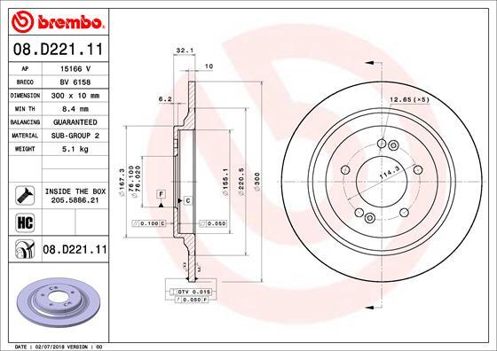 Fits Kia Optima 2015-2019 AZ Rear Brake Discs 58411D4650 gallery