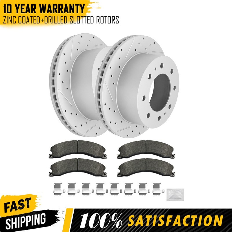6PCS Rear Disc Rotors + Ceramic Pads For Silverado Sierra 2500 3500 Hd 2011-2019