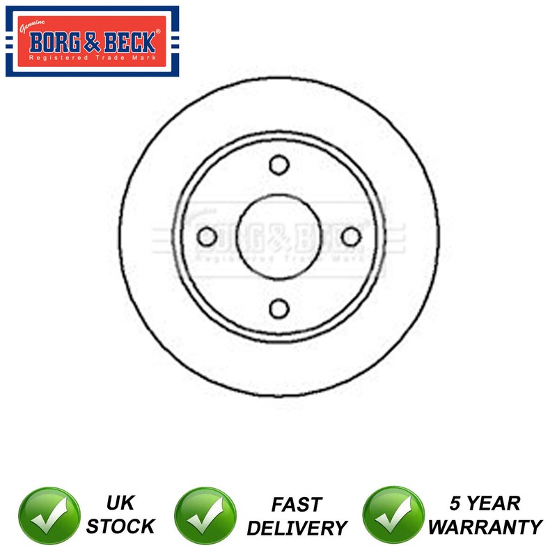 1x Brake Disc Front Borg & Beck Fits Ford Ka Fiesta 1.2 1.3 1.4 1.8 D 96FX1125BA
