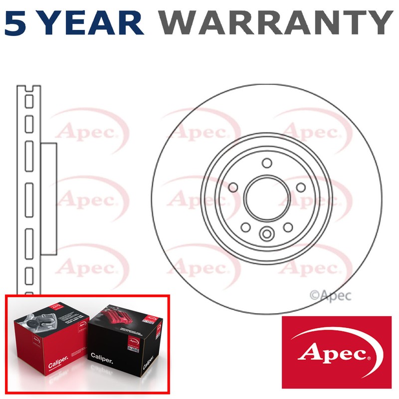 Apec Front Brake Disc Fits Jaguar XF 2015- XE 2015- 2.0 D 3.0 T4N1803
