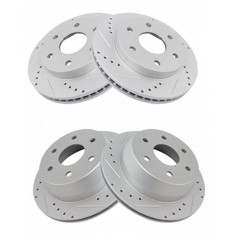 TRQ Front & Rear Brake Performance Rotor Kit 4 Piece Set for Chevrolet GMC gallery
