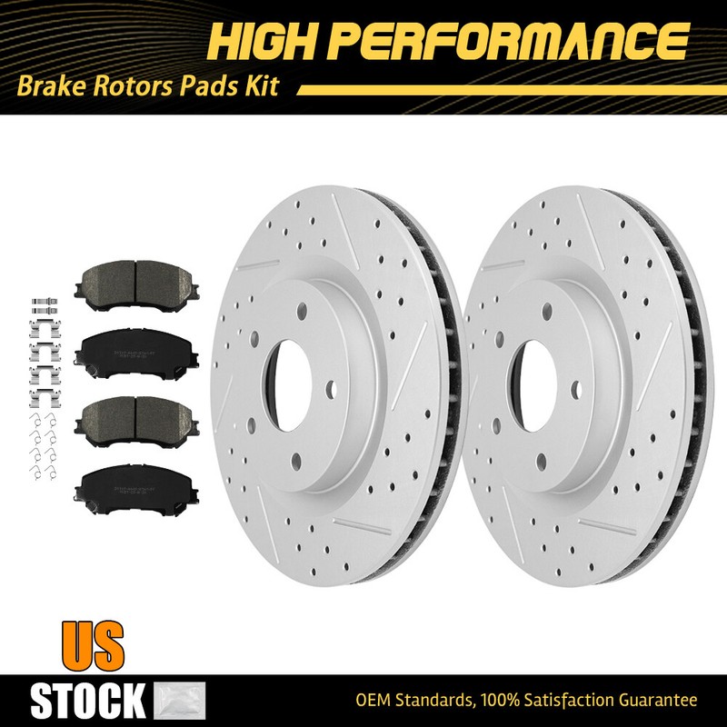 Front Drilled Slotted Disc Brake Rotors Pads For 2014 – 2020 Nissan Rogue