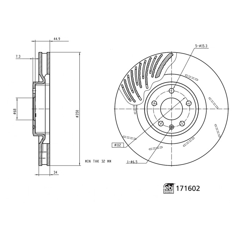 Febi Bilstein Brake Disc 171602 – OE Matching Quality and Precision Fit
