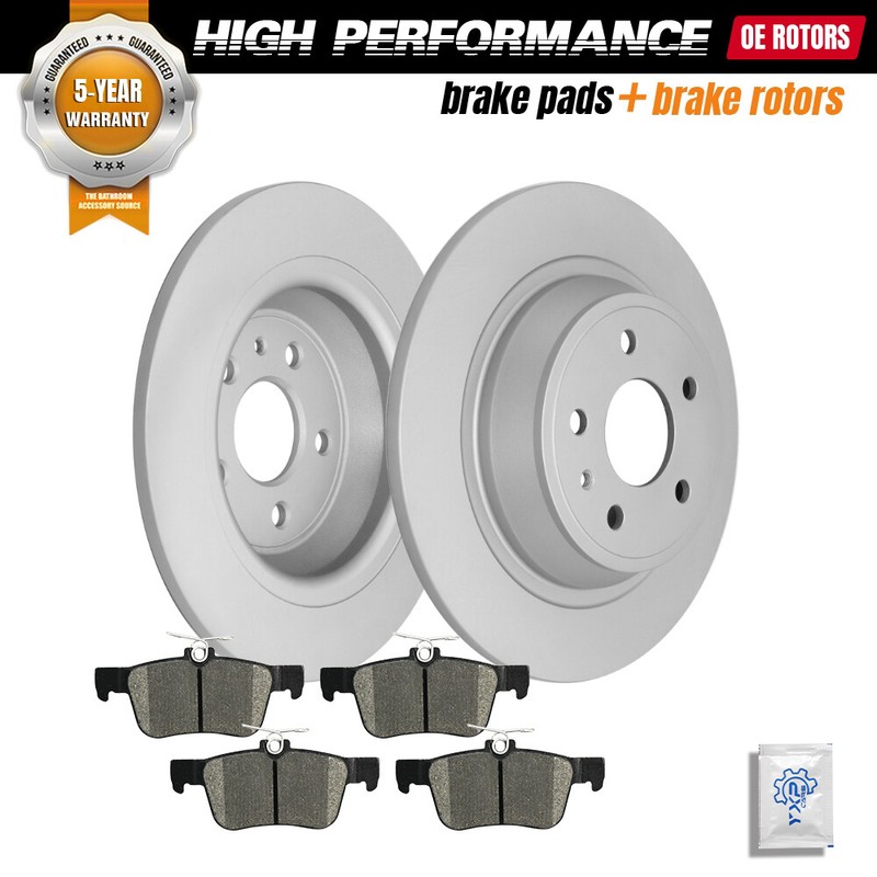 Rear Disc Rotors & ceramic Brake Pads for Ford Fusion Lincoln MKZ