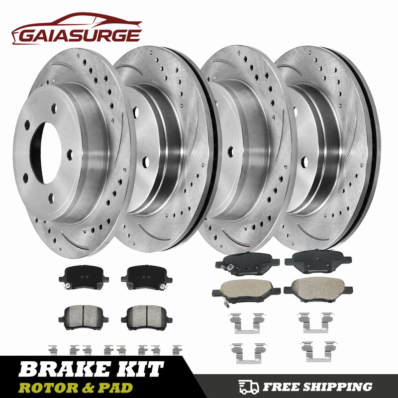 For Chevy Cobalt Malibu Pontiac G5 G6 Saturn Aura Front Rear Brake Rotors Pads