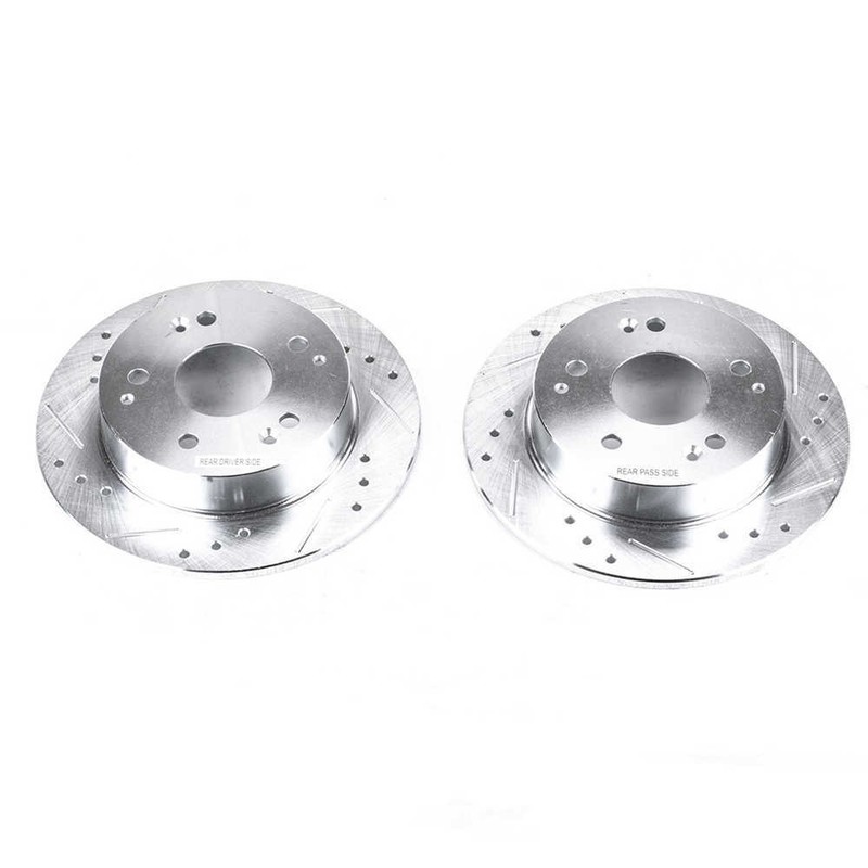Disc Brake Rotor Set-Rear Drilled, Slotted and Zinc Plated Brake Rotor Pair