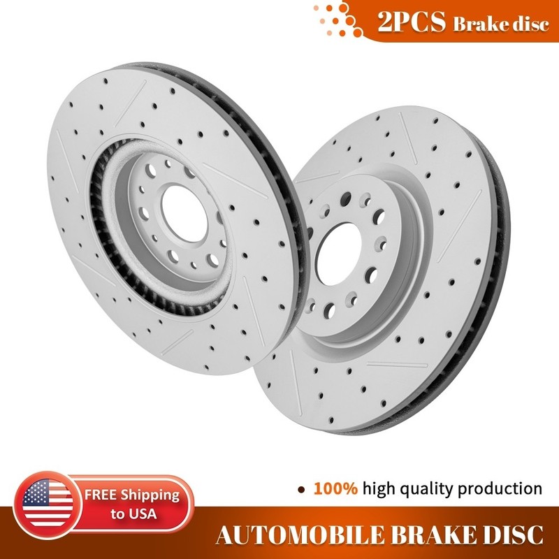 Front Drilled Brake Rotors for 2018-2019 Buick Enclave 2017-25 Cadillac XT5 XT6