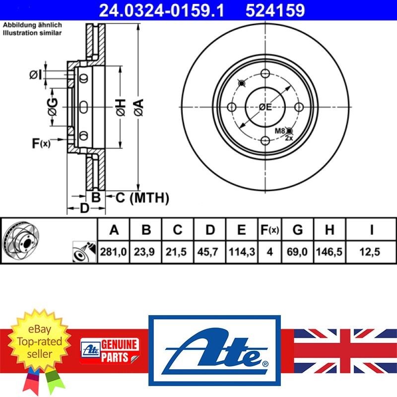 Brake Disc For Mitsubishi CARISMA 95-06 Volvo S40 95-04 V40 95-04 M818027