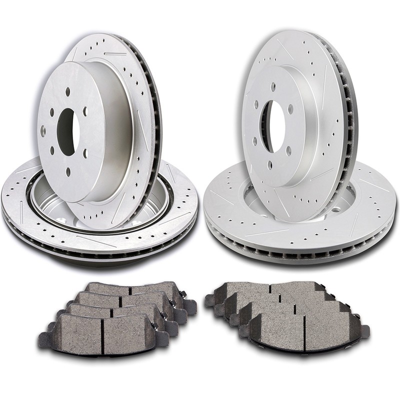 4X Brake Rotors 8X Metallic Pad Front & Rear For 2009 2010 2011 2012 Lexus IS250