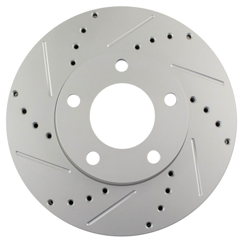 TRQ Performance Brake Rotor Drilled & Slotted Front Coated Pair for Mazda 3 gallery