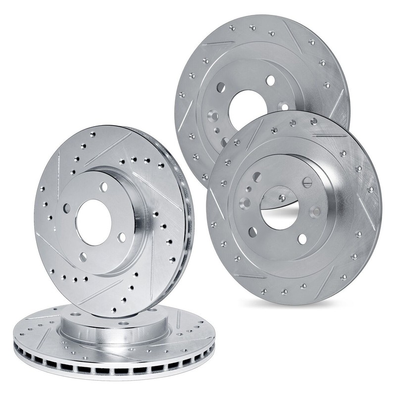 For Acura Legend 86-87 Drilled & Slotted Front & Rear Brake Rotor Set