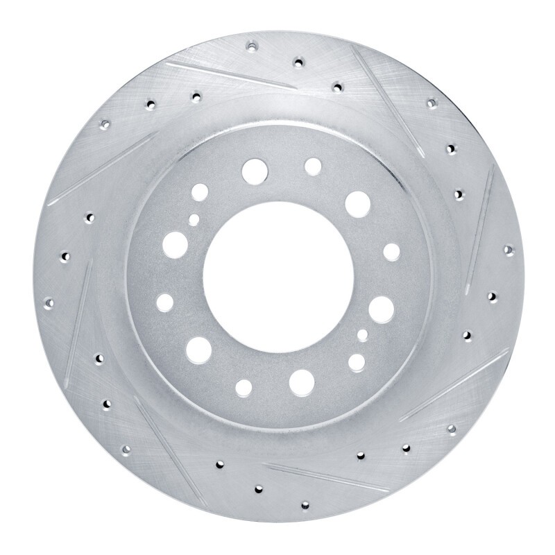 R1 Fits 2022-2025 Lexus GX550 Rear Right Drilled & Slotted Silver Brake Rotor