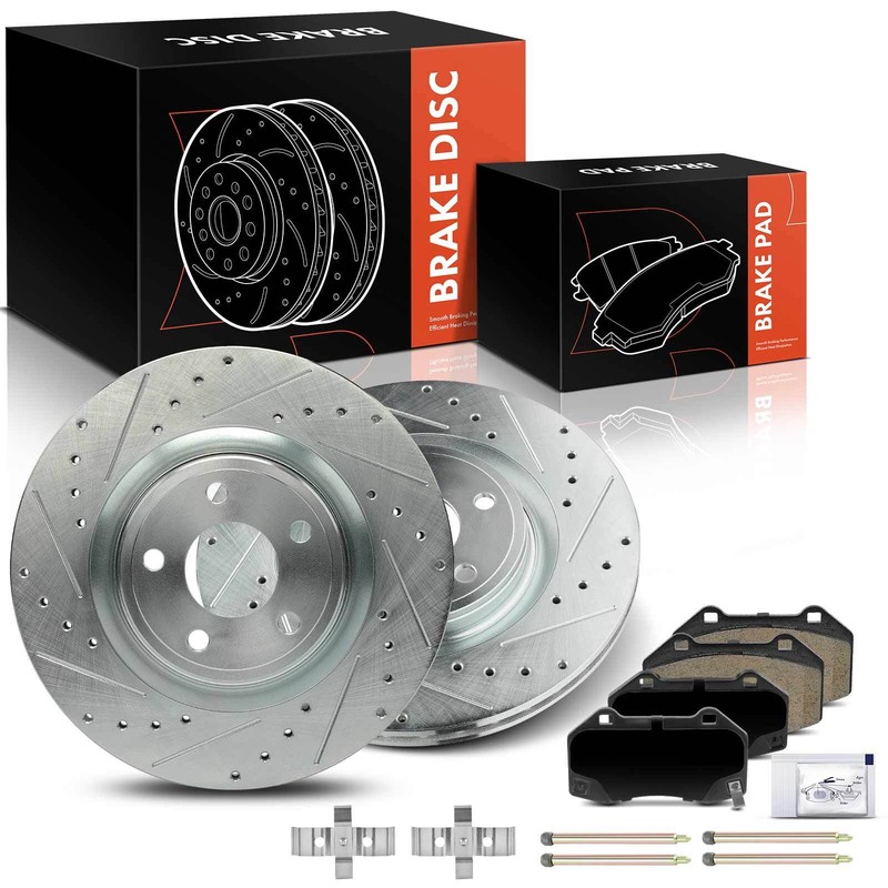 Front Drilled Brake Rotors & Ceramic Pads for Chevrolet Cobalt 08-10 HHR 09-10