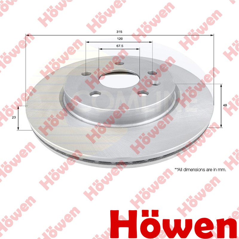 Fits Vauxhall Insignia 2008-2017 + Other Models Brake Disc Rear Howen #1