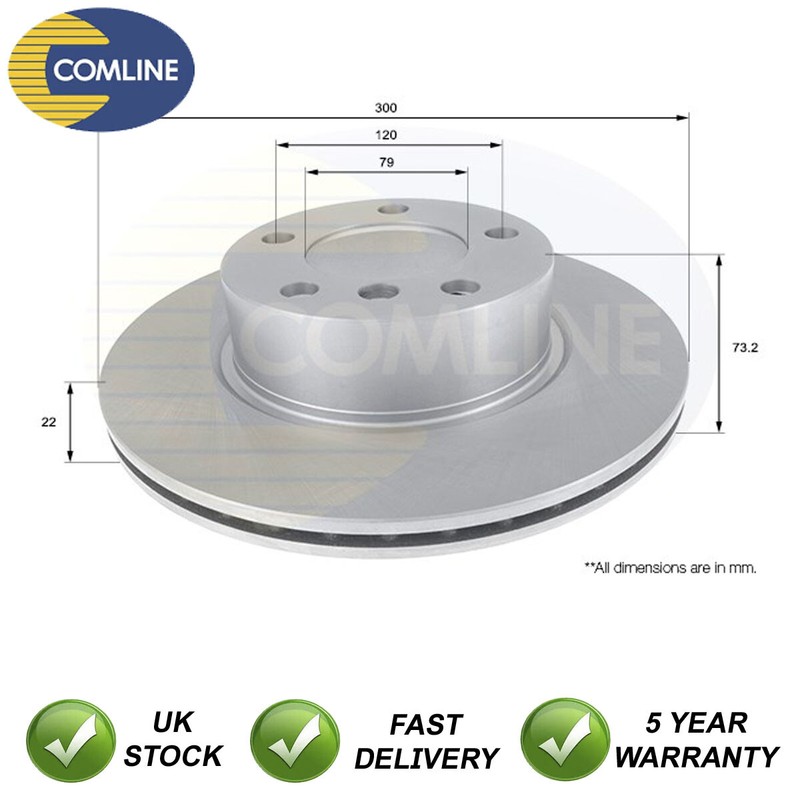 Brake Disc Front Comline Fits BMW 3 Series 2011- 1 Series 2011- 4 Series 201� #1