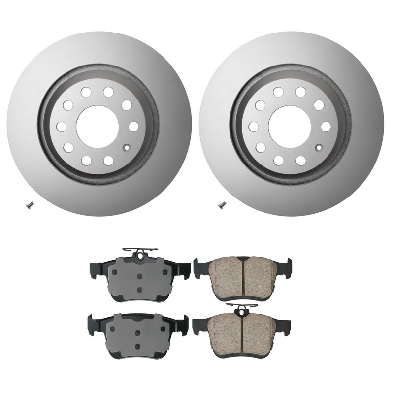 Hella Rear Rotors Akebono EURO Ceramic Disc Brake Pads Kit For A3 Quattro Arteon