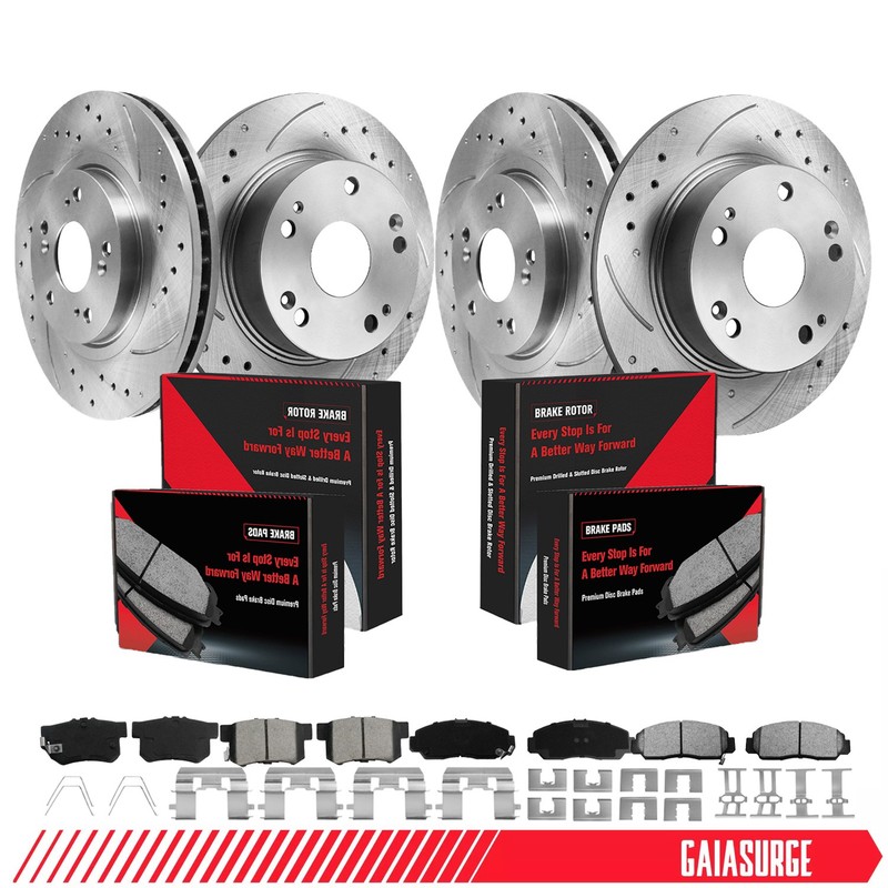 300mm Front + 260mm Rear Disc Rotors Brake Pads For 2003 – 2007 Accord Acura Tsx