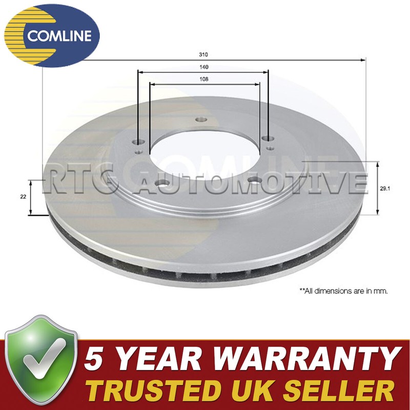 Comline Front Brake Disc Fits Suzuki Vitara 1998- Grand Vitara 1998-2008 #1