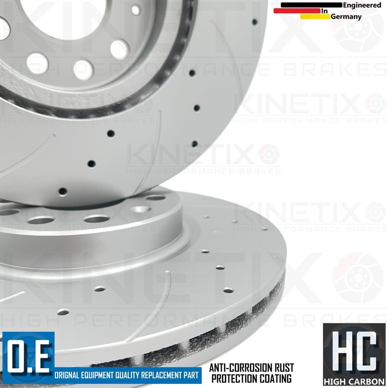 FOR AUDI A3 40 TDI 18-20 FRONT REAR DRILLED GROOVE BRAKE DISCS 312mm 272mm gallery