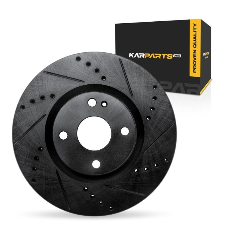 For Fiat 124 Spider 2017-2020 Brake Rotor Front, Passenger Side | Black Finish
