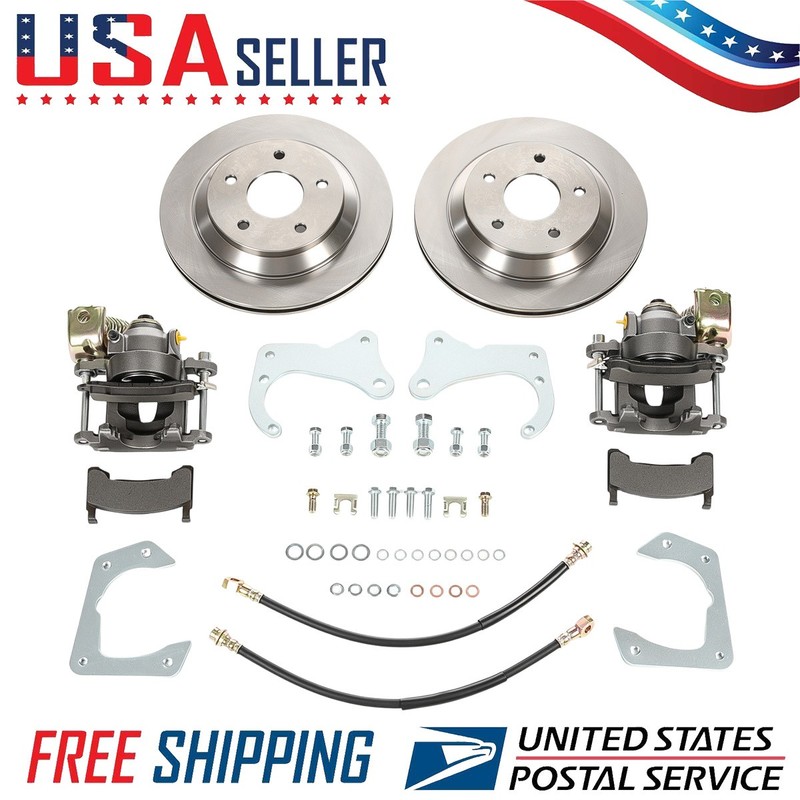 Bolt-On Rear Brake Kit for GM 7.5 Inch 10 Bolt with E-Brake Calipers Upgraded