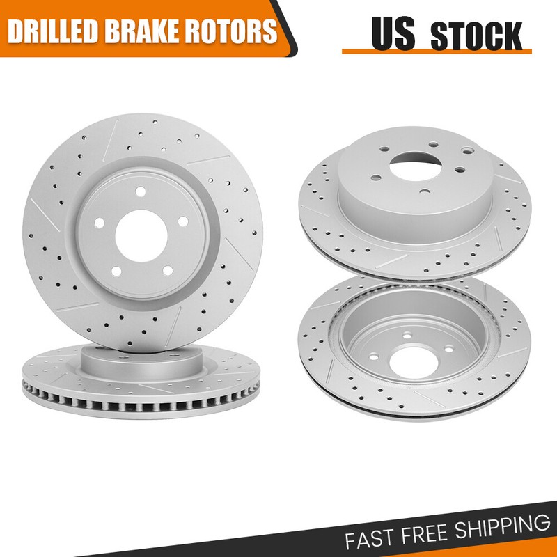 Front Rear Drilled Brake Rotors for Infiniti JX35 QX60 Nissan Pathfinder Murano