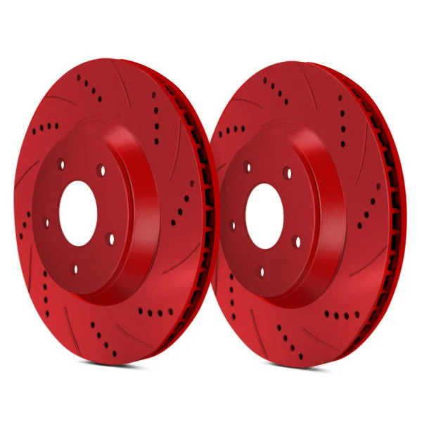 For Chrysler LeBaron 89-95 ATL Autosports Drilled & Slotted Front Brake Rotors