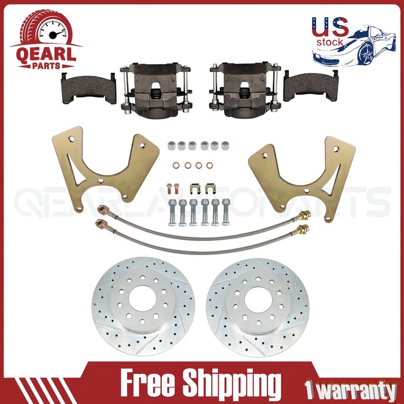 Motors Bolt-On Rear Disc Brake Conversion Kit For GM Chevy Pontiac 10&12 Bolt