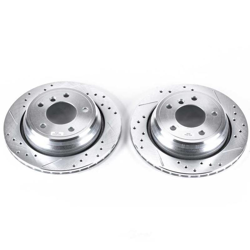 Disc Brake Rotor Set-Rear Drilled, Slotted and Zinc Plated Brake Rotor Pair