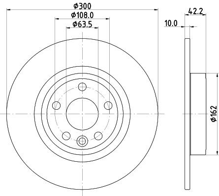 2x Rear Brake Disc Fits Land Rover Mintex MDC2822C Outer Ø 300mm Solid gallery