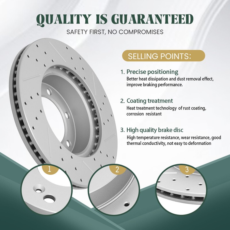 Front and Rear Drilled Slotted Brake Rotor for 2011 - 2015 Ford Edge Lincoln MKX gallery