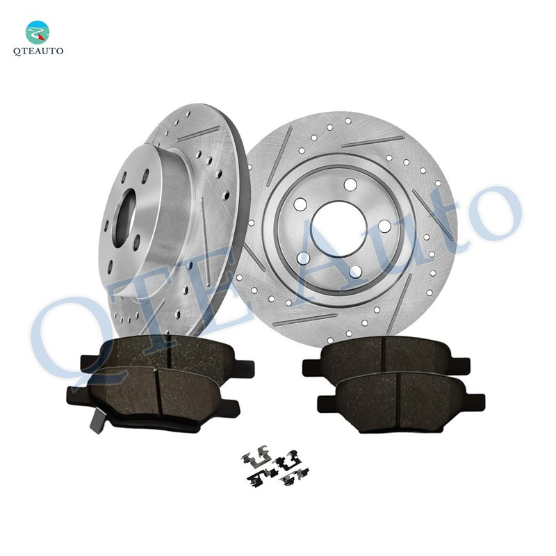 6 Rear 270mm Drilled Slotted Brake Disc Rotors-Brake Pad To 2008-2010 Pontiac G6