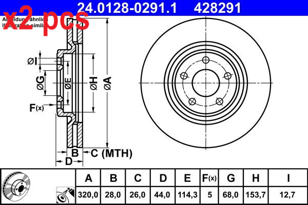 X2 PCS L&R SIDES BRAKE DISC 24.0128-0291.1