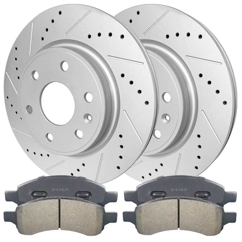 Front Disc Brake Rotors + Brake Pads For Buick Enclave GMC Acadia gallery