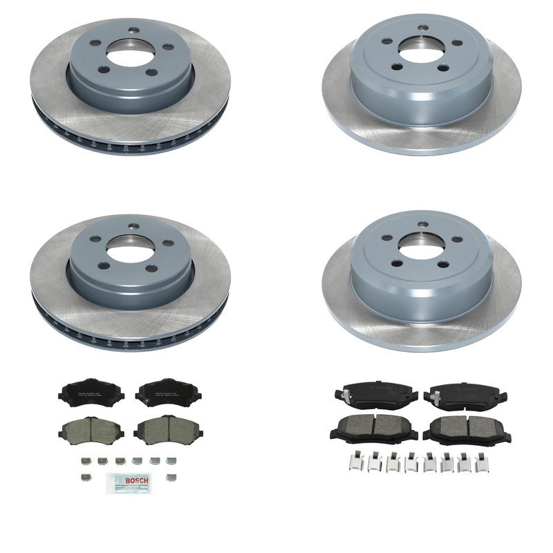 DuraGo Front Rear Rotors Bosch QuietCast Ceramic Brake Pad Kit for Nitro Liberty