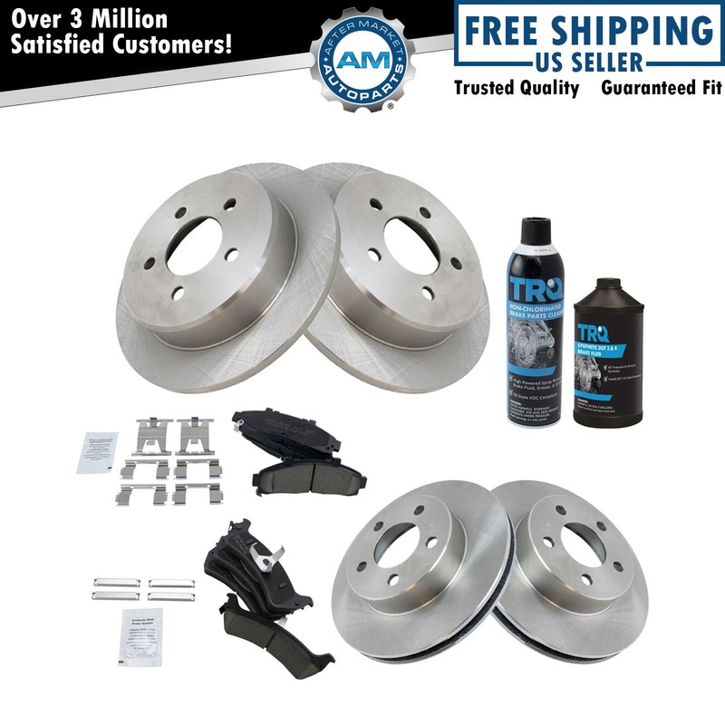 Premium Brake Pad & Rotor Front Rear Kit w/Chemicals for Ford Mercury SUV