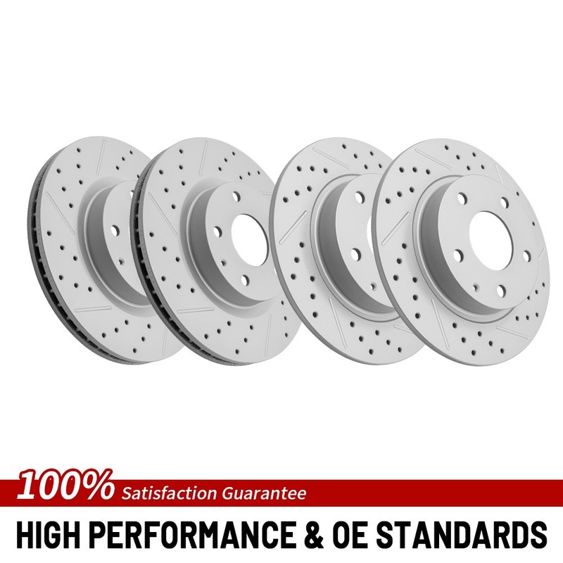 Front & Rear Drilled Brake Rotor For 2014 2015-2018 Mazda 3 2019-2021 Mazda CX-3