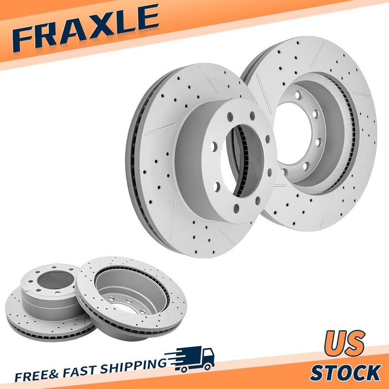 Front & Rear Drilled Brake Rotors Kit for 2013-2022 F-350 Super Duty 4WD w/SRW