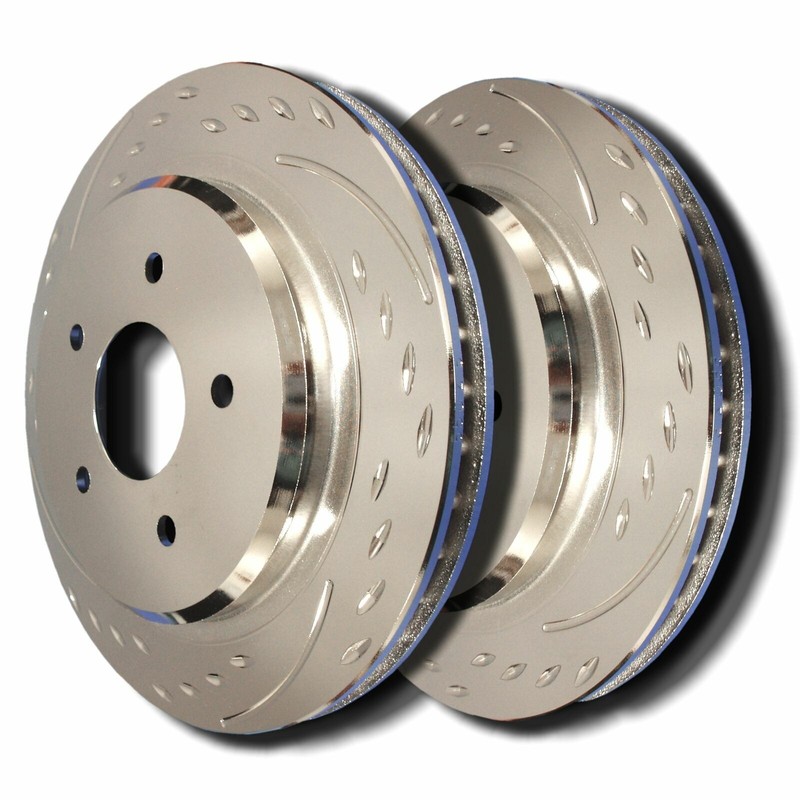 SP Performance D53-051-P Diamond Slot Brake Rotors Zinc Coating L/R Pr Front
