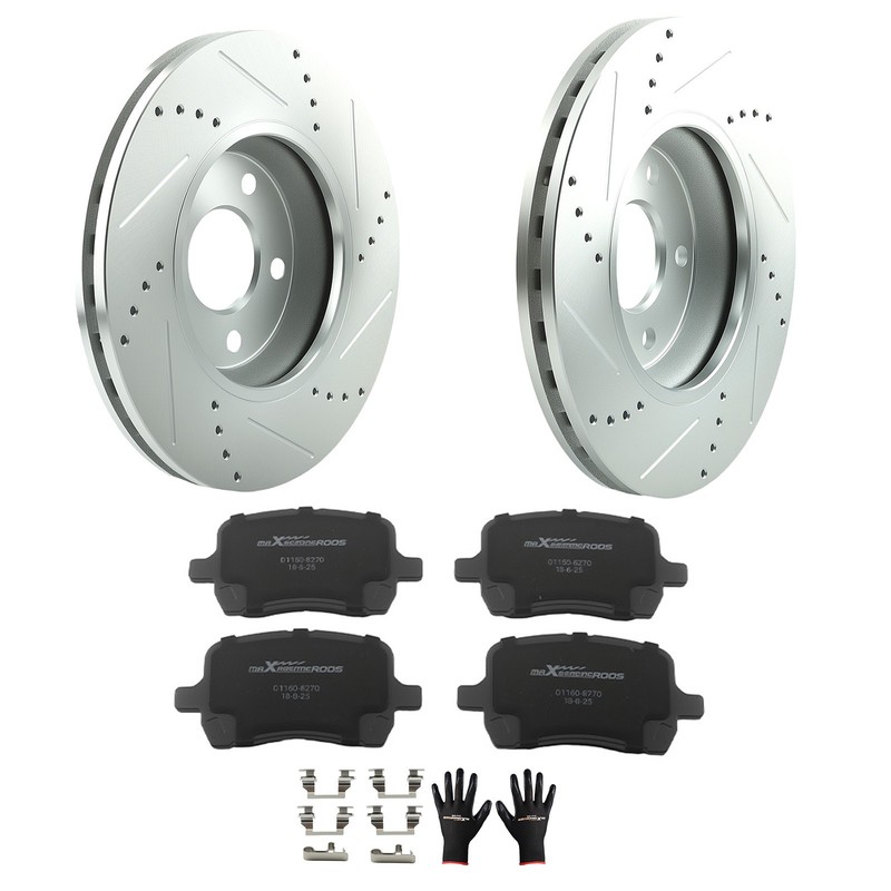 Front Drilled Brake Rotors+Ceramic Pads Kit for Chevrolet Malibu 2004-05/09-12
