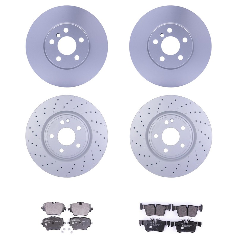 Hella Front & Rear Rotor Low-Met Disc Brake Pad Kit for Mini F54 Cooper Clubman