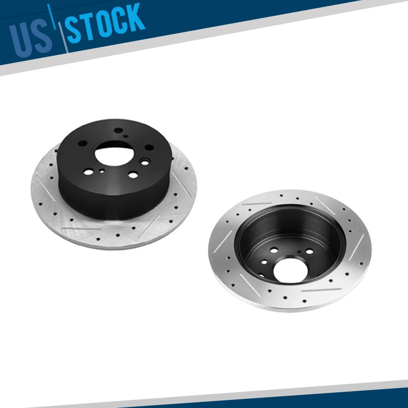 281mm Rear Drilled Brake Rotors for 13-17 Lexus ES300h ES350 Toyota Avalon Camry