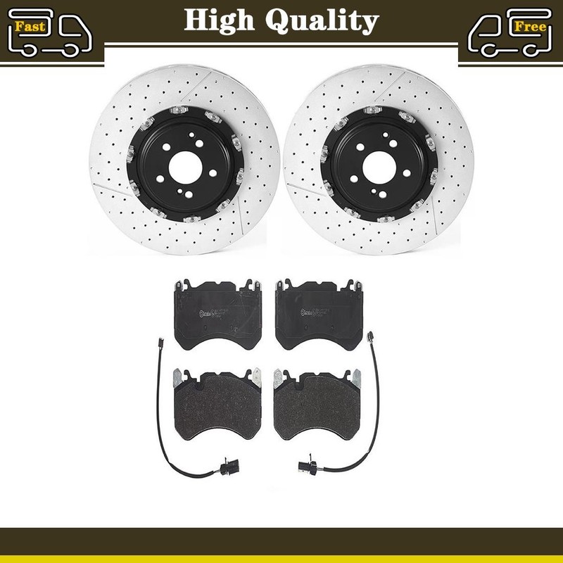 Front Disc Brake Pads Disc Rotors Fits Mercedes-Benz AMG GT C 4.0L
