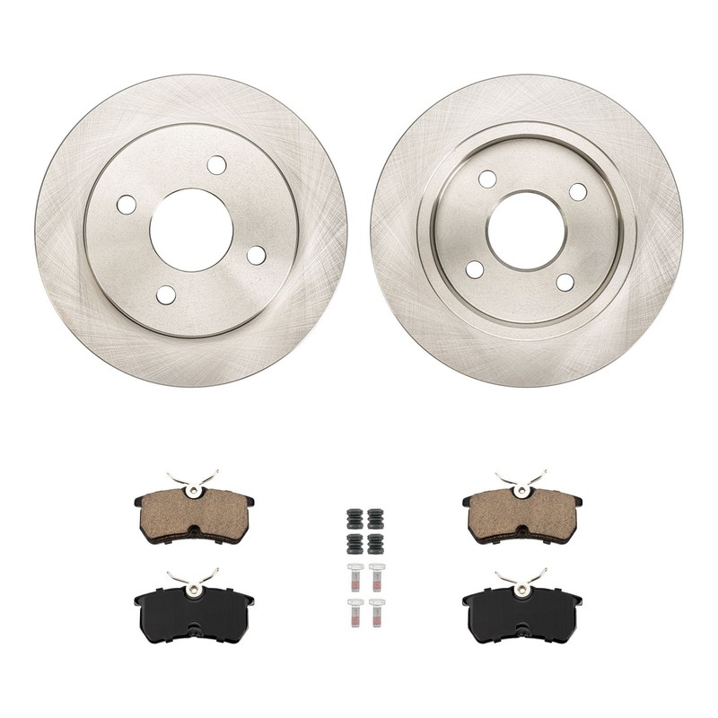 Set Rear Solid Brake Rotors & Ceramic Pads Kit For 02-04 Ford Focus 2.0L Durable gallery