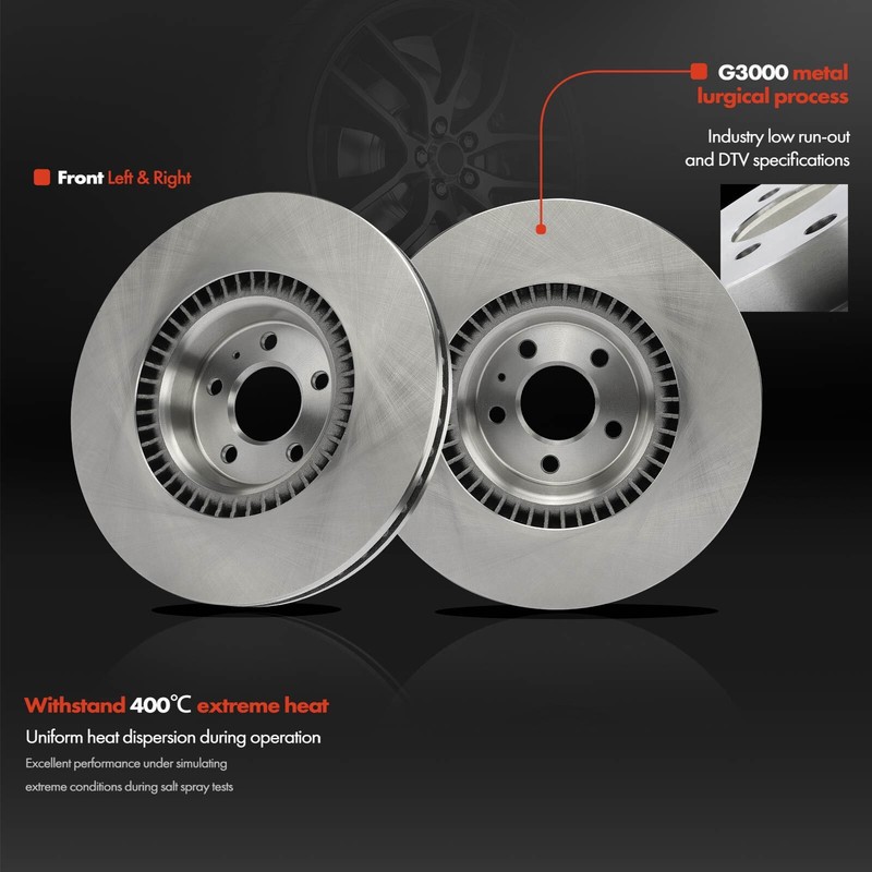 6Pcs Front Disc Rotors & Ceramic Brake Pad for Audi A6 Quattro A7 Quattro 356mm gallery