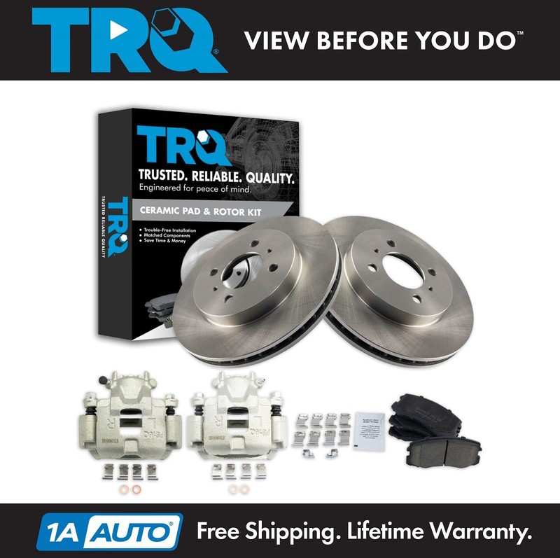 TRQ Front Ceramic Brake Pads & Rotors Kit Fits 2002-2007 Mitsubishi Lancer