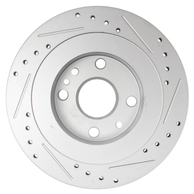 TRQ Rear Performance Drilled Slotted G-Coated Rotor Pair for Mazda Ford gallery