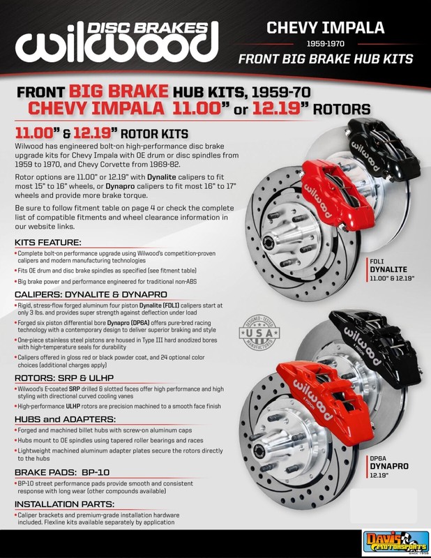 WILWOOD Forged Dynalite Pro Series Front Brake Kit, 11″ Rotors, 1969-1970 Impala