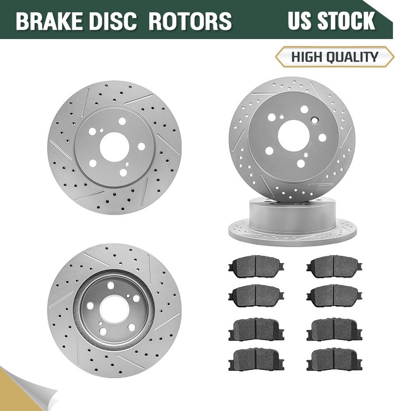 Front Rear Brake Rotors + Ceramic Pads for 2005-2006 Toyota Camry XLE SE