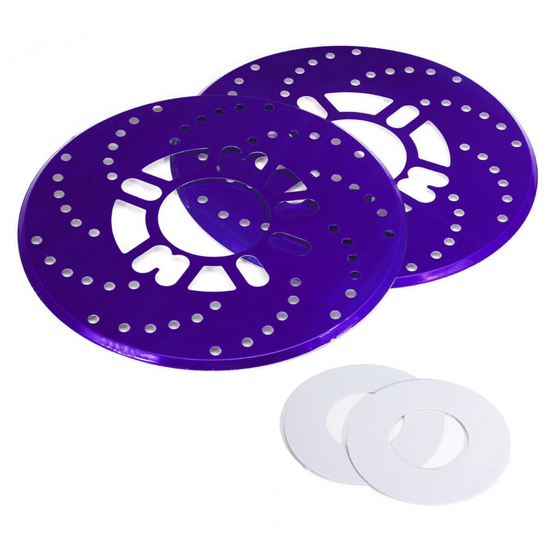 Purple Aluminum Car Wheel Brake Disc Cover Decor Rotor Cross Drilled Kit 2PCS gallery